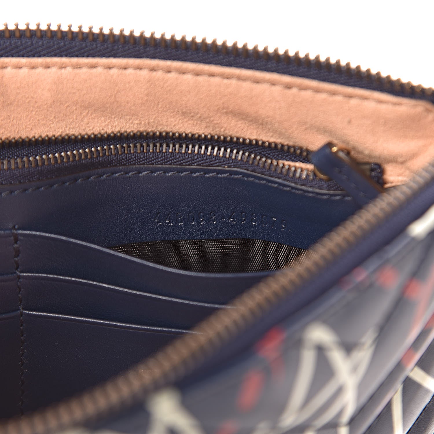 Gucci Calfskin Matelasse GucciGhost Mini GG Marmont Chain Bag Blue Agata Hibiscus Red 7 of 11