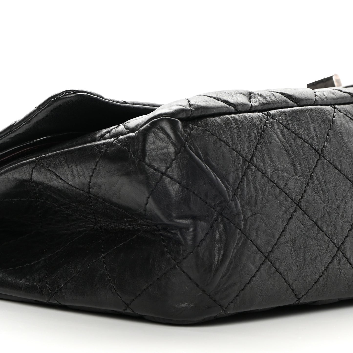 Aged Calfskin Quilted 2.55 Reissue 227 Flap Black