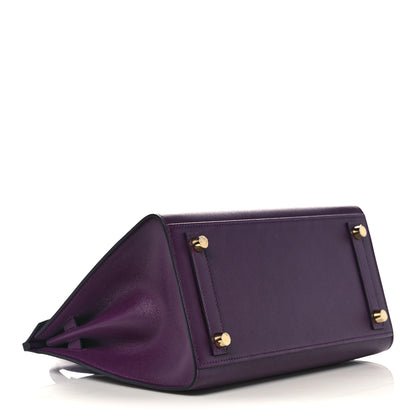 Hermes Madame Calfskin Birkin Sellier 25 Cassis 5 of 34