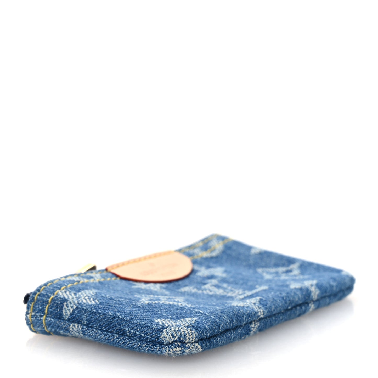 Monogram Denim Key Pouch Denim Blue