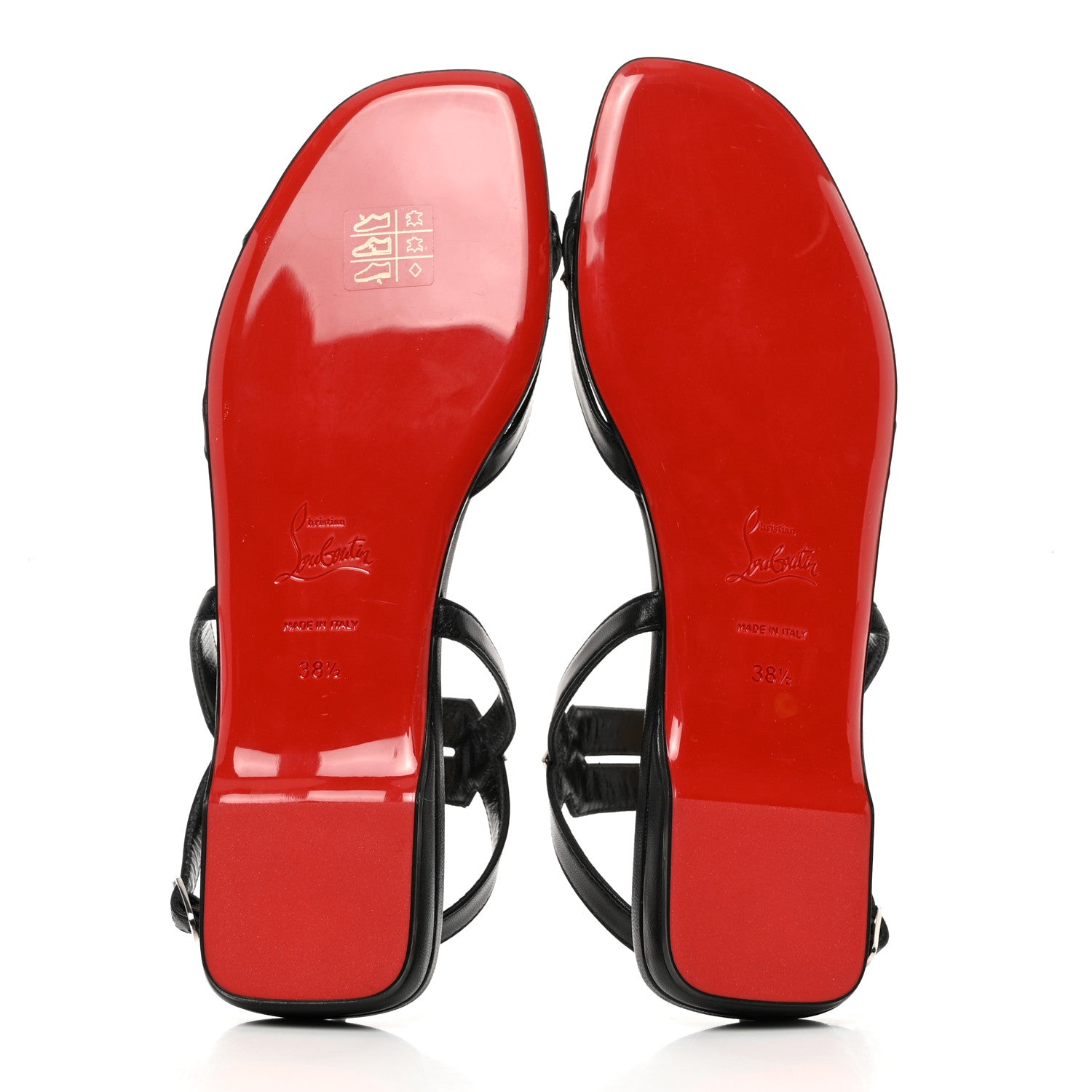 Christian Louboutin Calfskin Studded Galerietta Flat Sandals 38.5 Black 6 of 8
