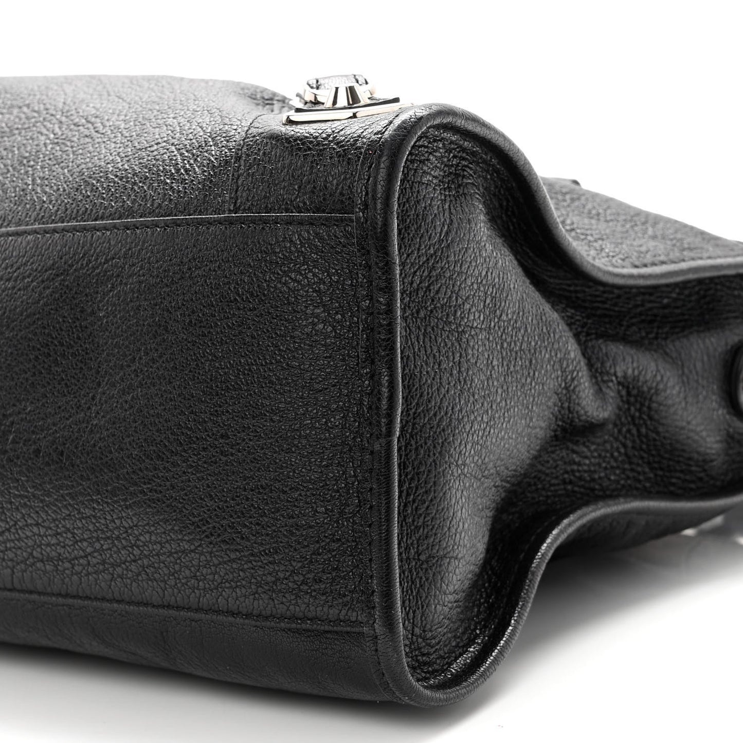 Chevre Silver Metallic Edge Hardware City Black