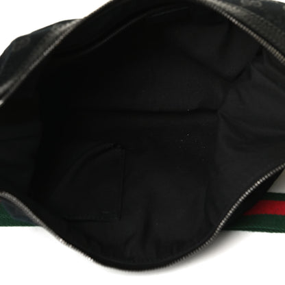 Gucci Monogram Web Medium Half Moon Hobo Black 8 of 16
