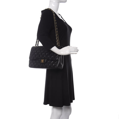 Chanel Lambskin Quilted Jumbo Double Flap Black 2 of 11