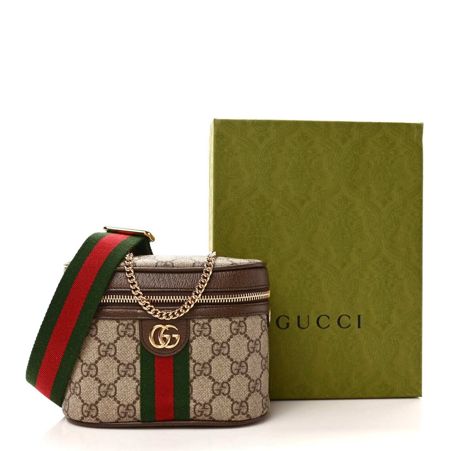 GG Supreme Monogram Web Ophidia Belt Bag 110 44 Dark Brown