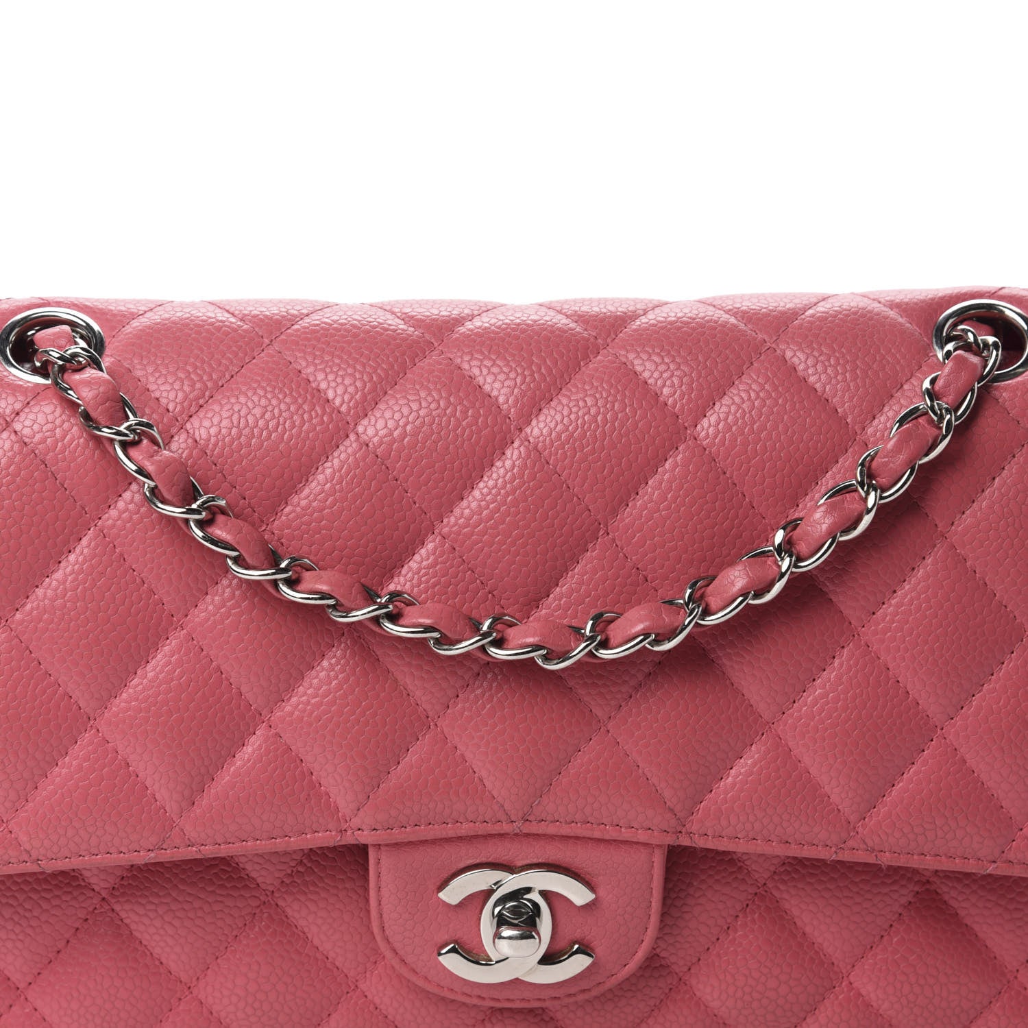 Chanel Caviar Quilted Medium Double Flap Dark Pink 14 of 14
