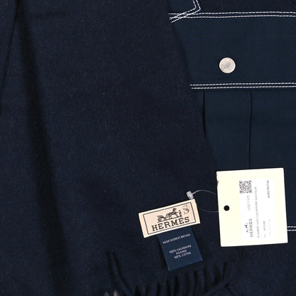 Hermes Cashmere Aviateur Muffler Marine 3 of 3