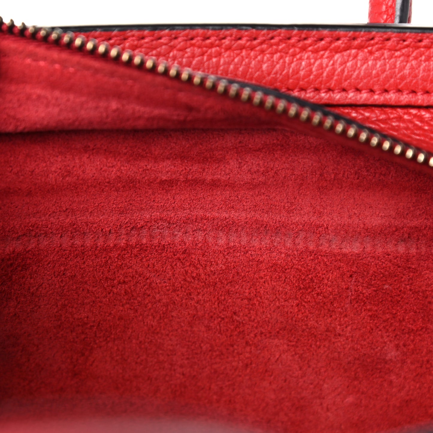 Drummed Calfskin Nano Luggage Red