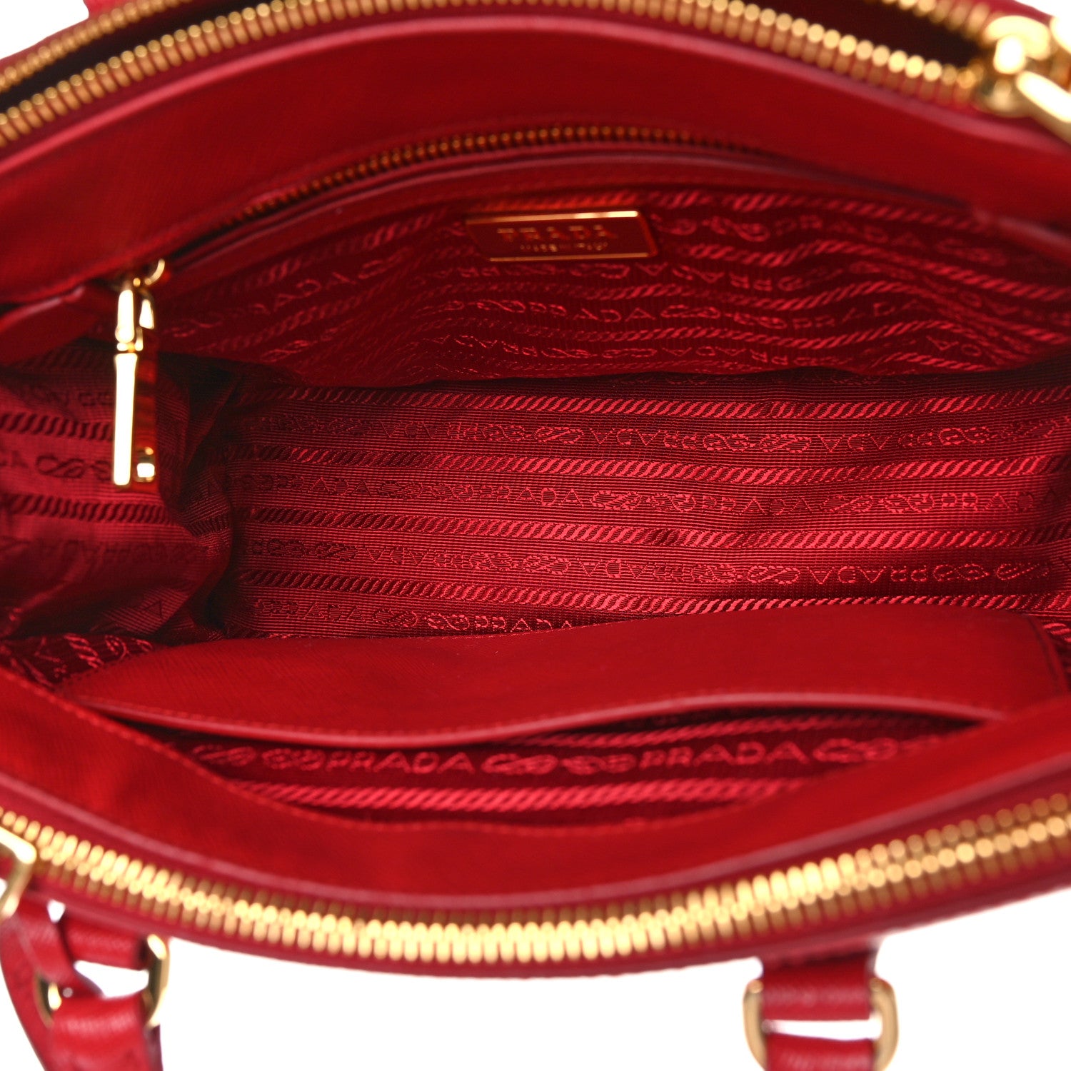 Prada Saffiano Lux Small Galleria Double Zip Tote Fuoco 5 of 8