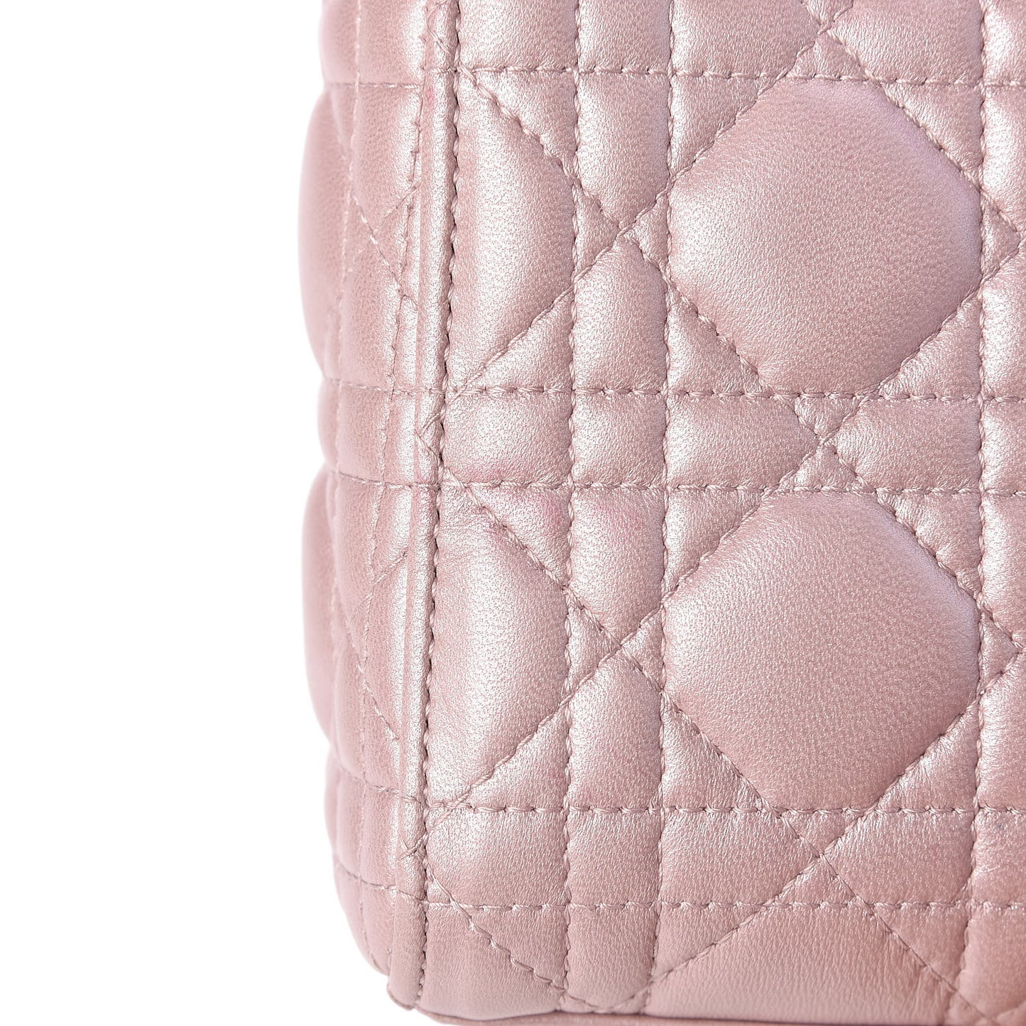 Metallic Lambskin Cannage Mini Lady Dior Lotus