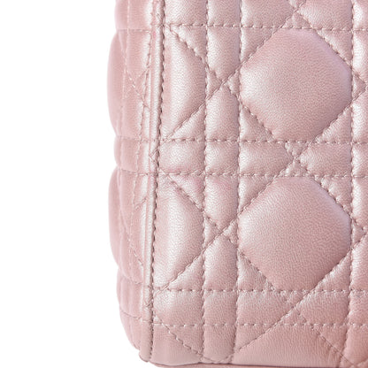 Christian Dior Metallic Lambskin Cannage Mini Lady Dior Lotus 9 of 14