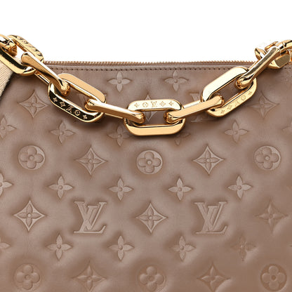 Louis Vuitton Lambskin Embossed Monogram Coussin MM Taupe 9 of 11
