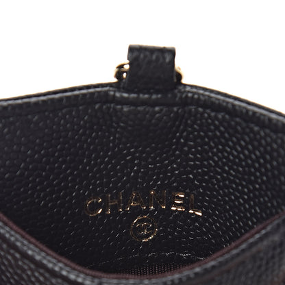 Chanel Caviar Quilted Card Holder On Chain Black 5 of 7