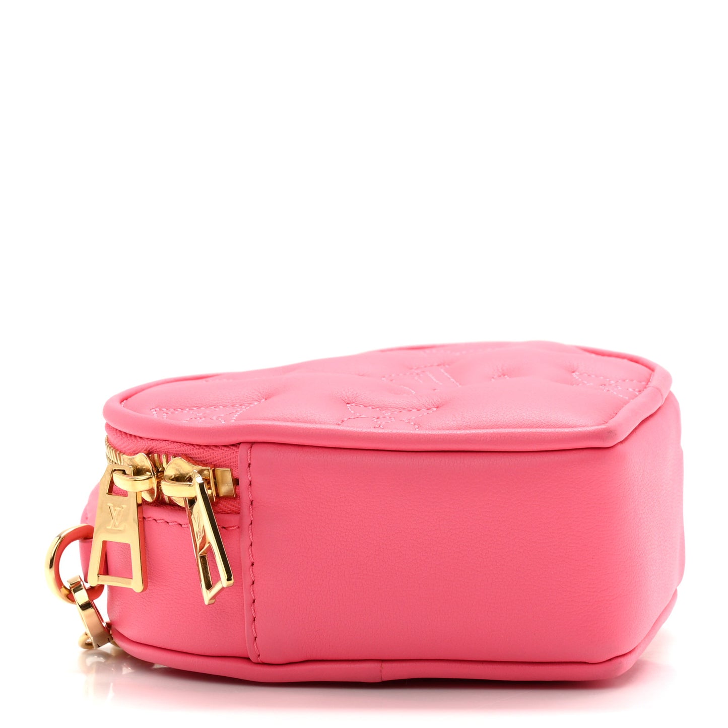 Calfskin Embroidered Monogram Pop My Heart Bag Pouch Dragon Fruit Pink
