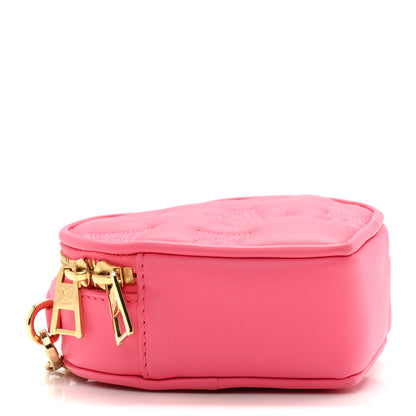 Louis Vuitton Calfskin Embroidered Monogram Pop My Heart Bag Pouch Dragon Fruit Pink 4 of 9