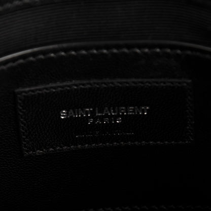 Saint Laurent Sheepskin Matelasse Chevron Monogram Medium College Bag Black 7 of 7