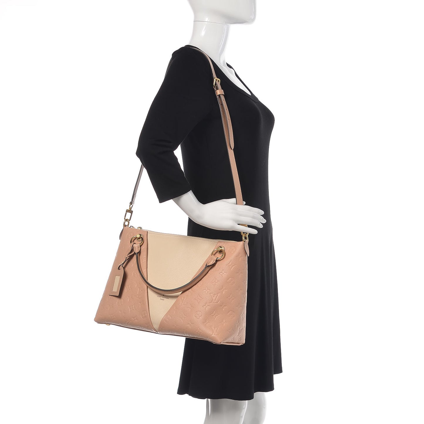 Empreinte V Tote MM Beige Rose Creme