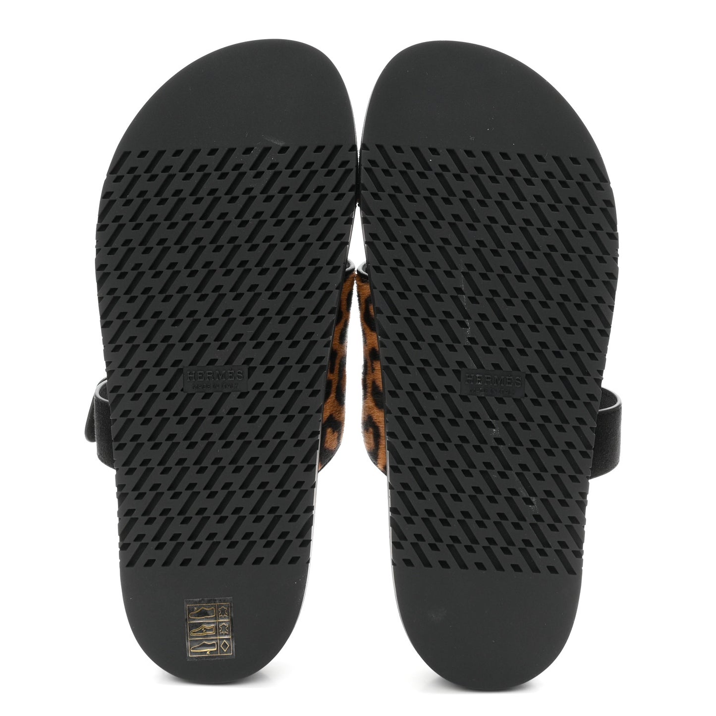 Moire Calfskin Suede Goatskin Womens Leopard Chypre Sandals 40 Gold Black