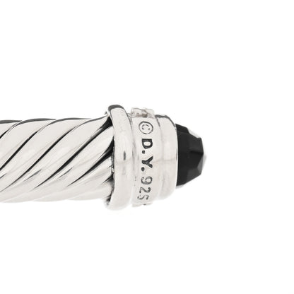David Yurman Sterling Silver Diamond Black Onyx 5mm Cable Classics Bracelet 3 of 3