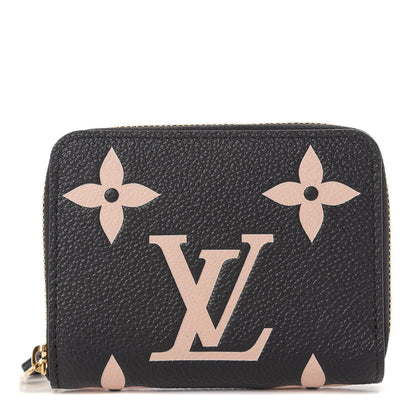 Louis Vuitton Empreinte Monogram Giant Zippy Coin Purse Black Beige 1 of 11