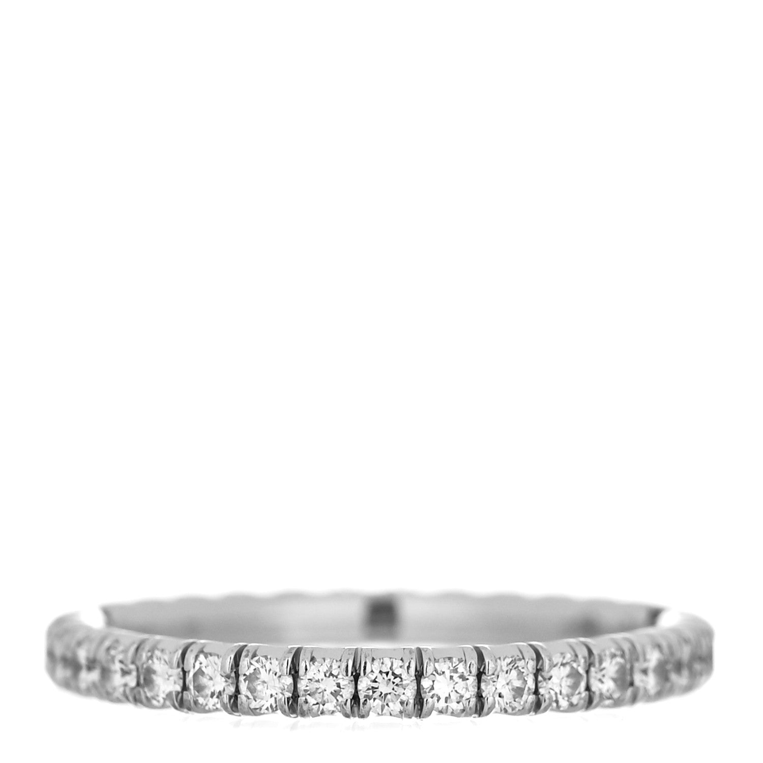 Cartier 18K White Gold Diamond 2mm Etincelle de Cartier Wedding Band Ring 46 3.75 3 of 5
