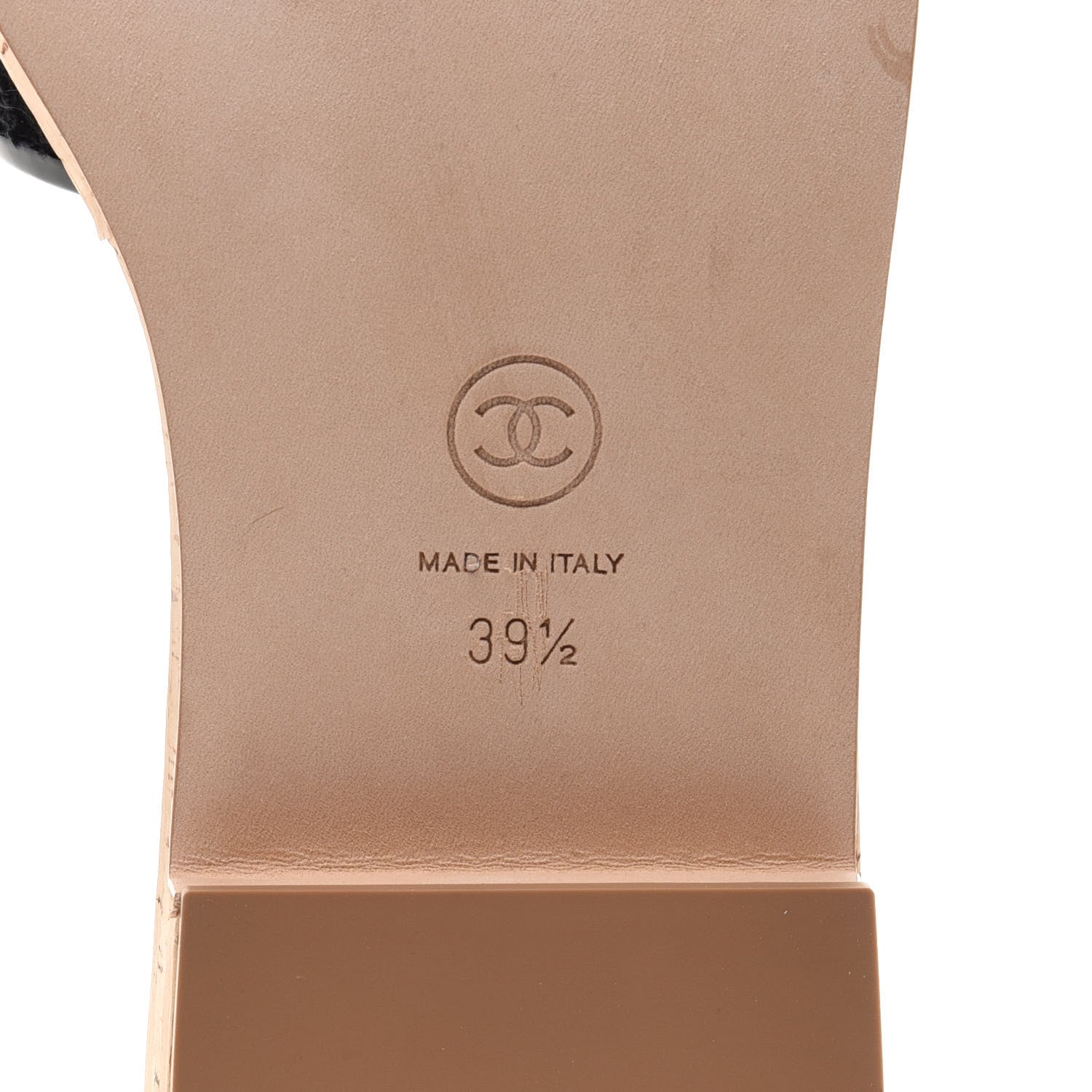 Chanel Tweed Cork CC Chain Mule Sandal 39.5 Black 8 of 11