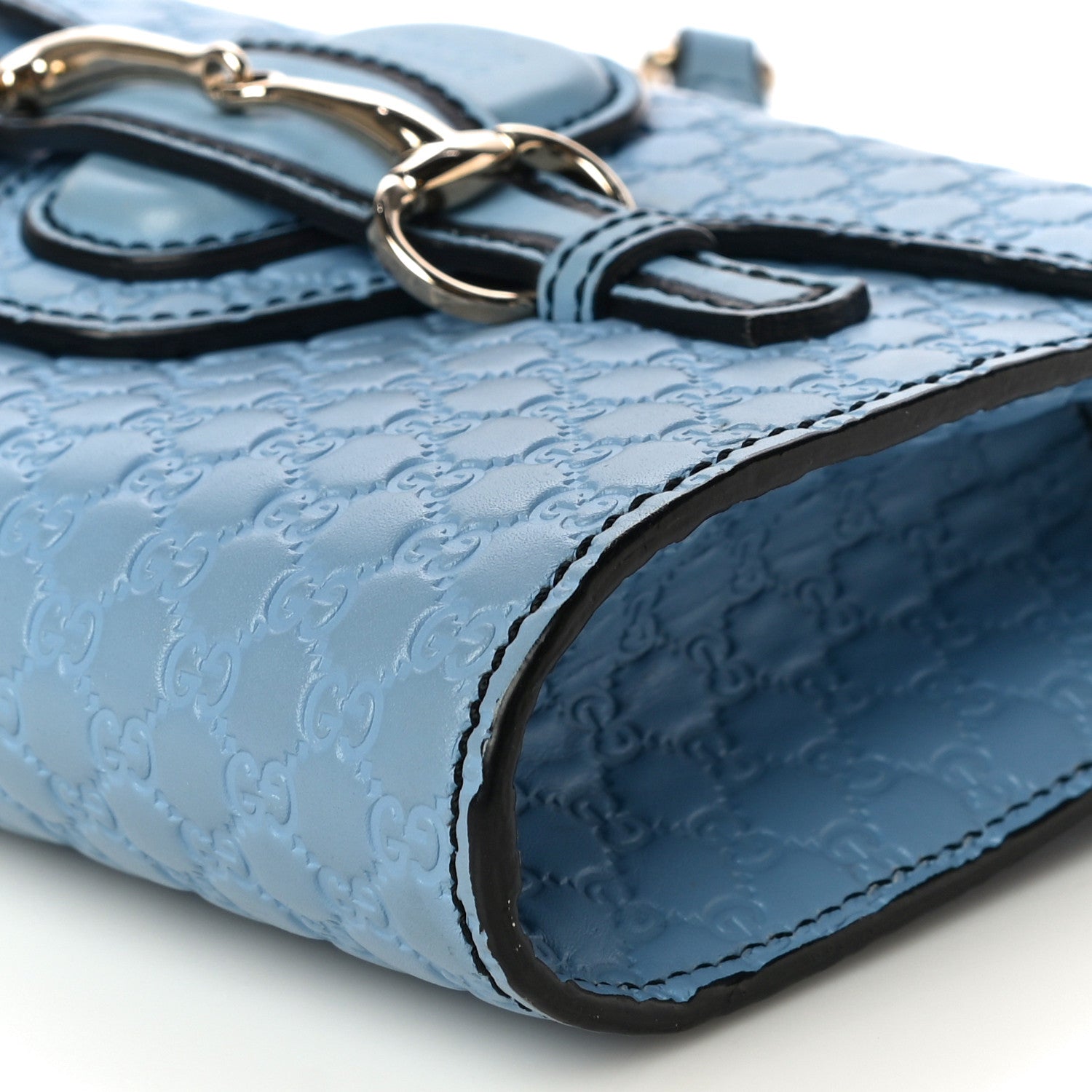 Gucci Soft Microguccissima Mini Emily Chain Shoulder Bag Mineral Blue 10 of 19