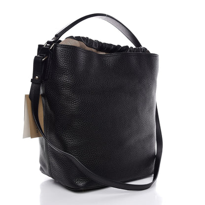 Burberry Grainy Calfskin Medium Check Ashby Hobo Black 4 of 8
