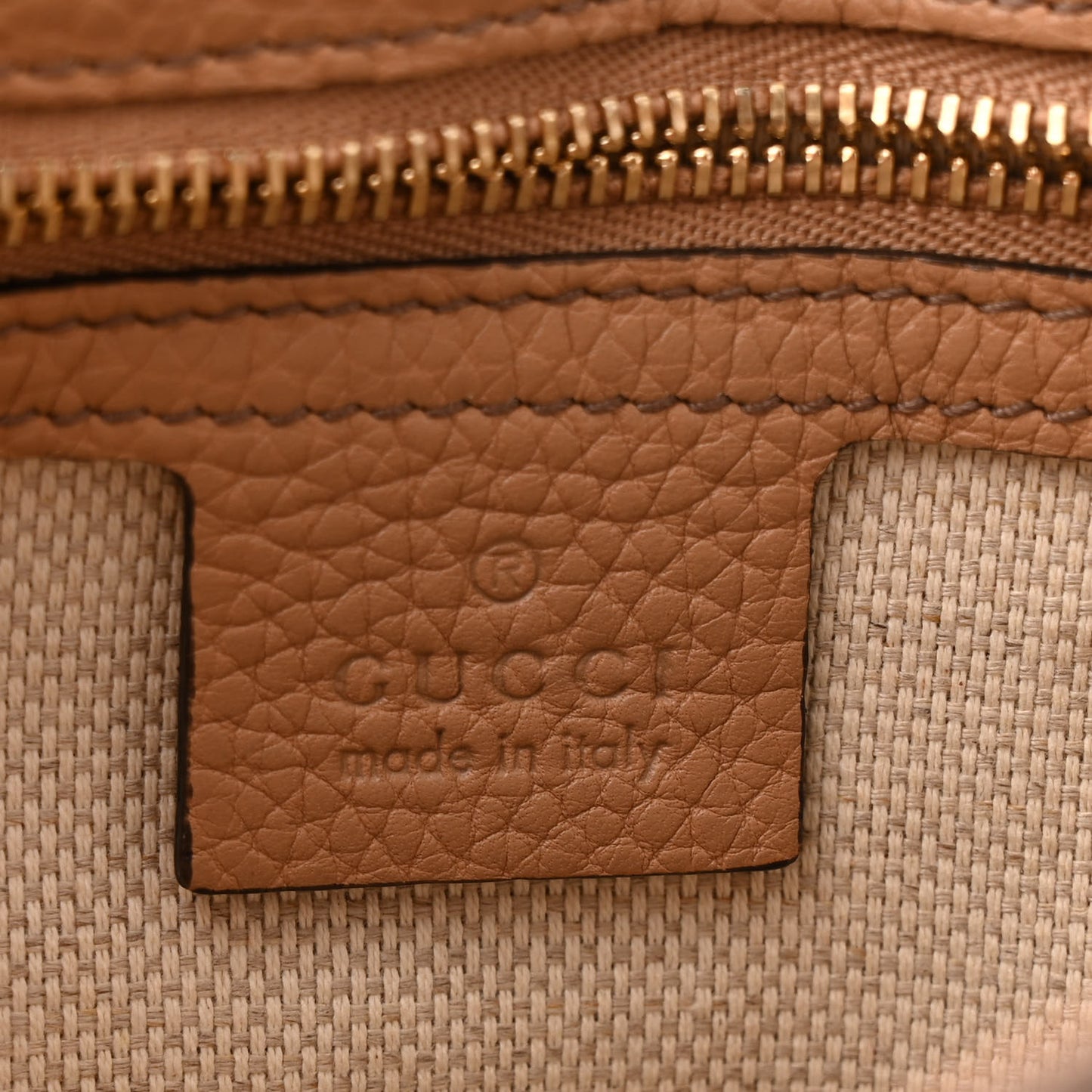 Pebbled Calfskin Medium Soho Flap Crossbody Camelia