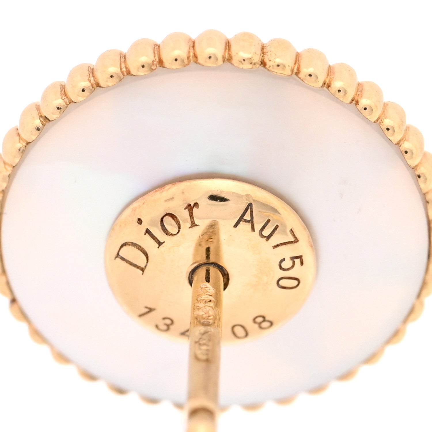 Christian Dior 18K Yellow Gold Diamond Mother Of Pearl Medium Rose Des Vents Single Earring 4 of 4