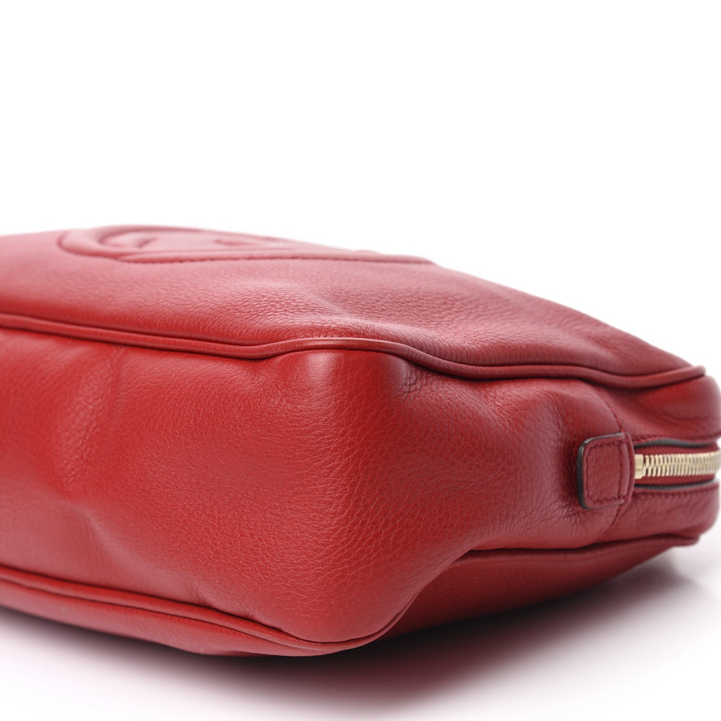 Pebbled Calfskin Small Soho Bowler Red