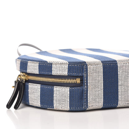 Mansur Gavriel Canvas Stripe Circle Crossbody Blue White 10 of 12