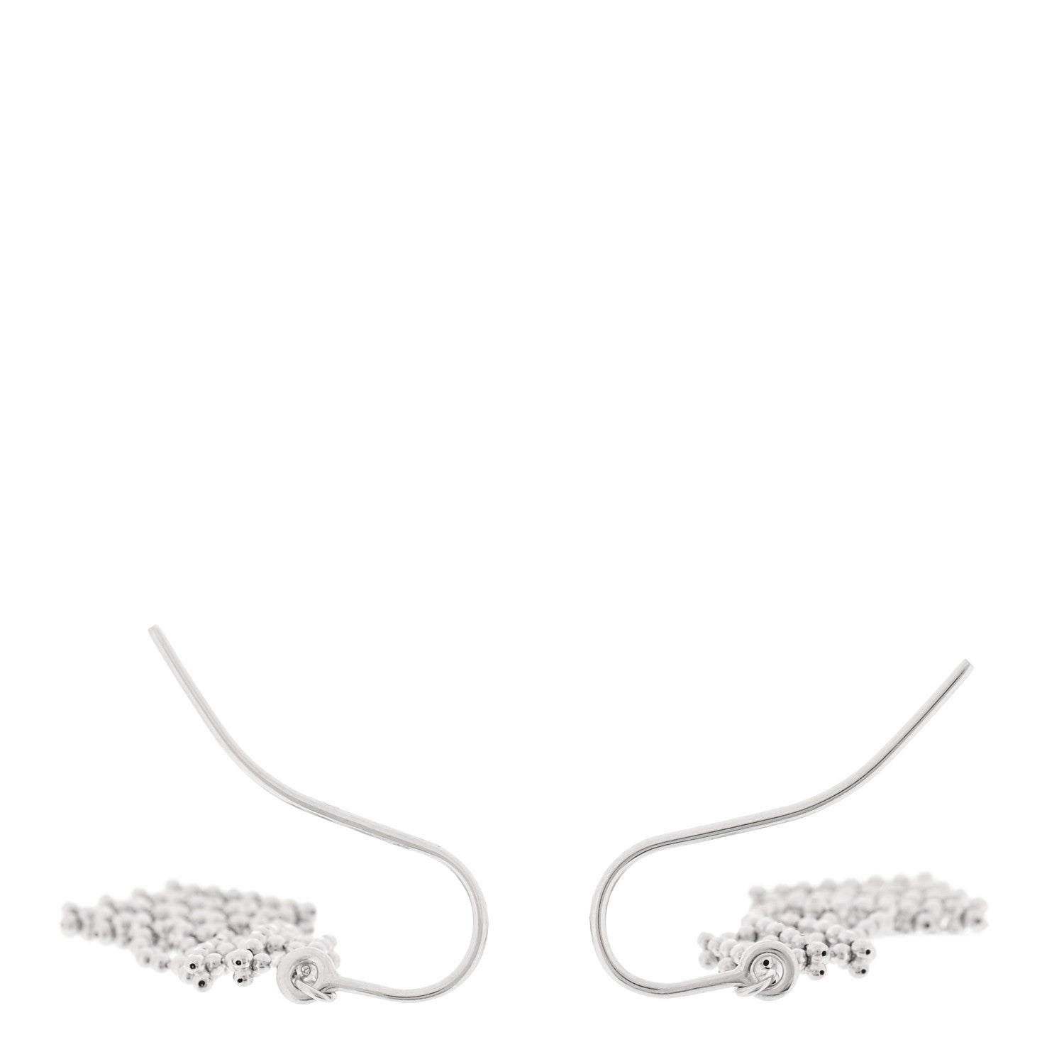 Tiffany 18K White Gold Fringe Bead Drop Earrings 3 of 4