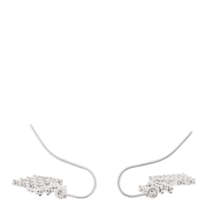 Tiffany 18K White Gold Fringe Bead Drop Earrings 3 of 4
