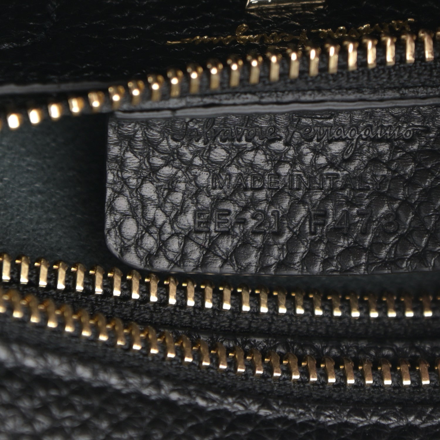 Salvatore Ferragamo Hammered Calfskin Double Handle Small Amy Tote Black 7 of 12