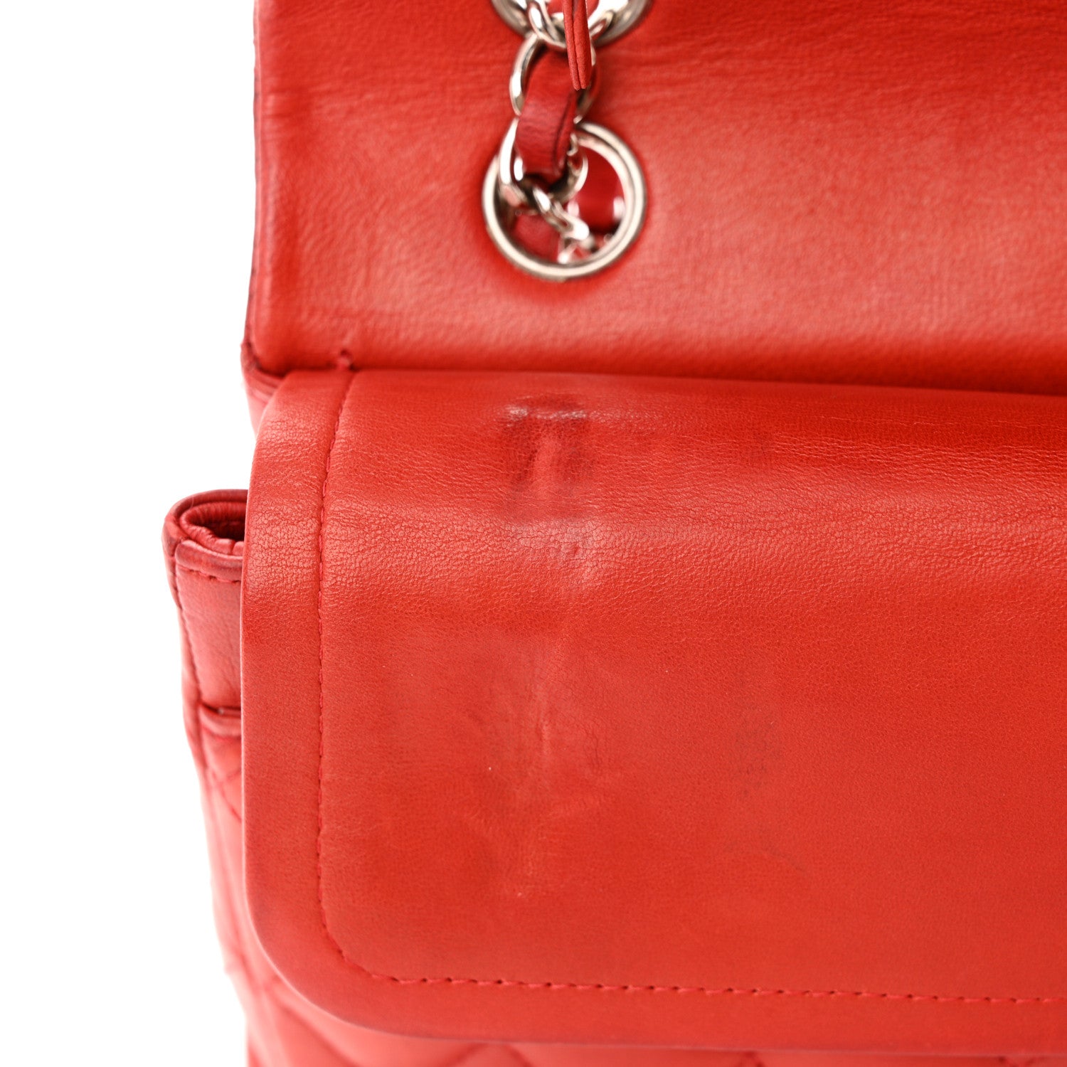 Chanel Lambskin Quilted Medium Double Flap Red 13 of 20