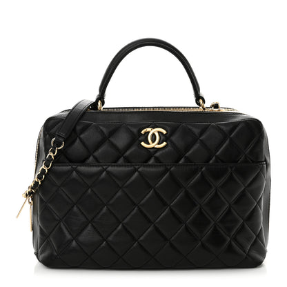 Chanel Lambskin Quilted Large Trendy CC Bowling Bag Black 1 of 13