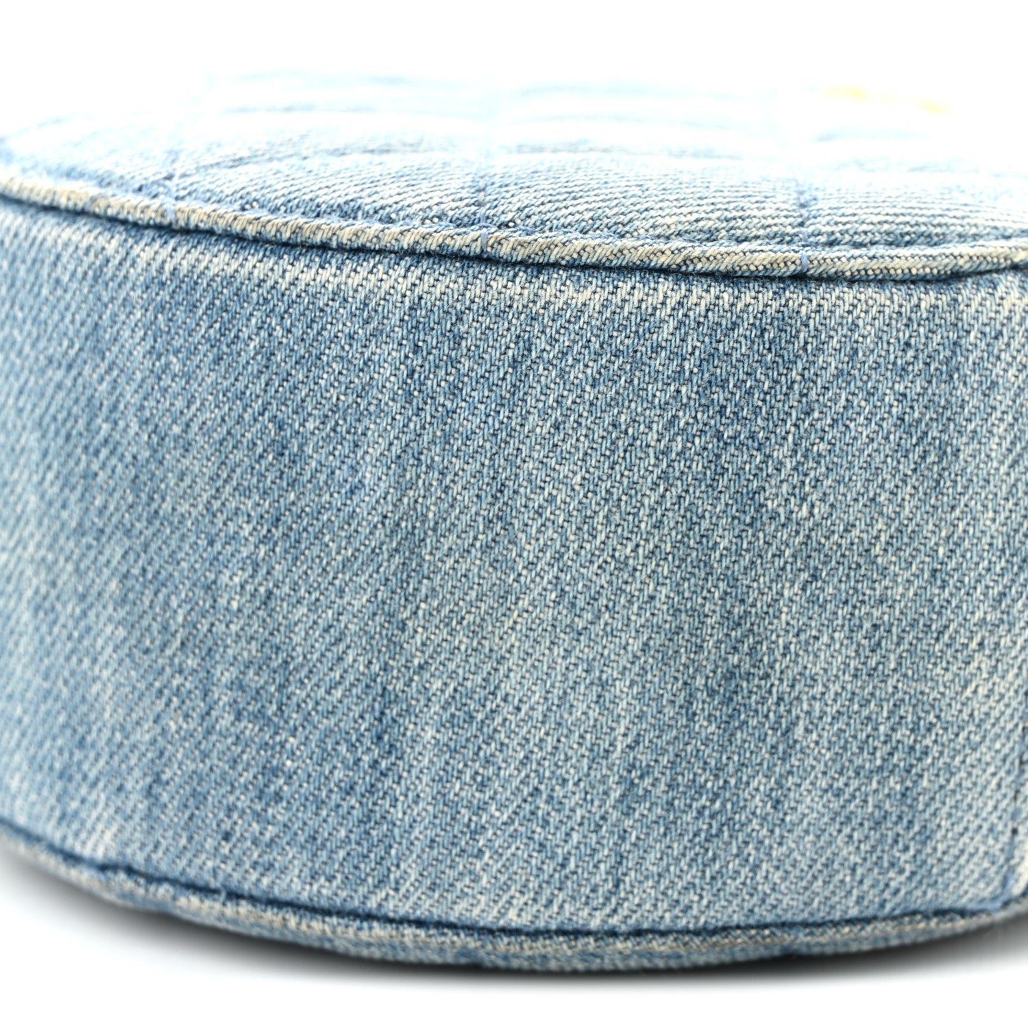 Chanel Denim Quilted Round Pearl Crush Clutch With Chain Blue 10 of 11