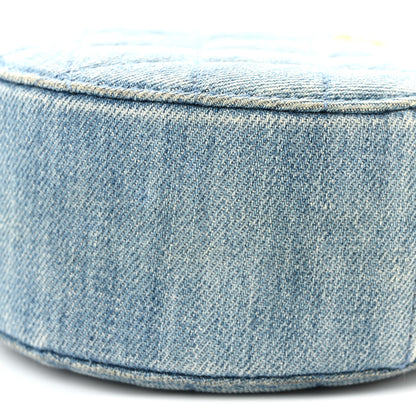 Chanel Denim Quilted Round Pearl Crush Clutch With Chain Blue 10 of 11