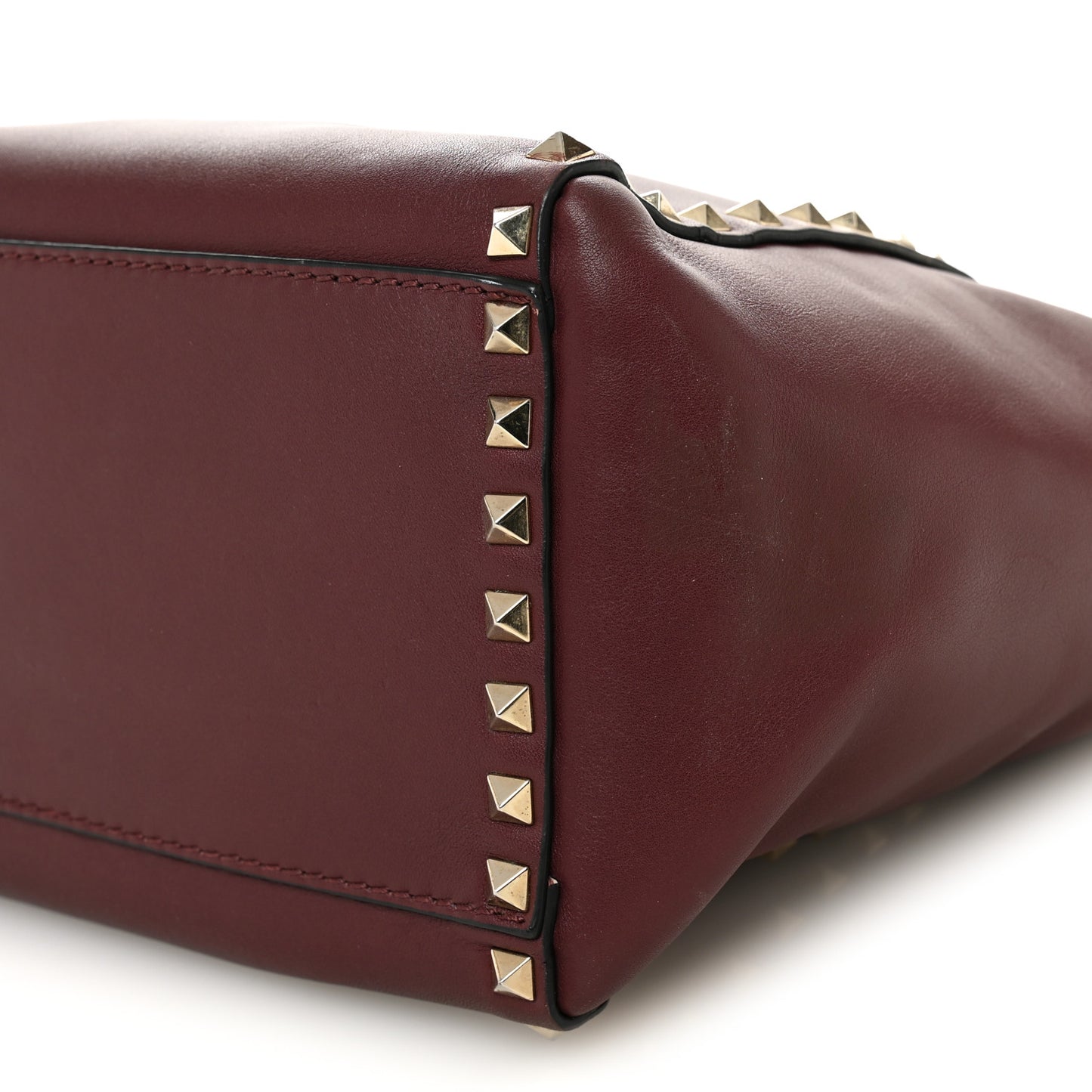 Vitello Rockstud Double Handle Tote Rubin