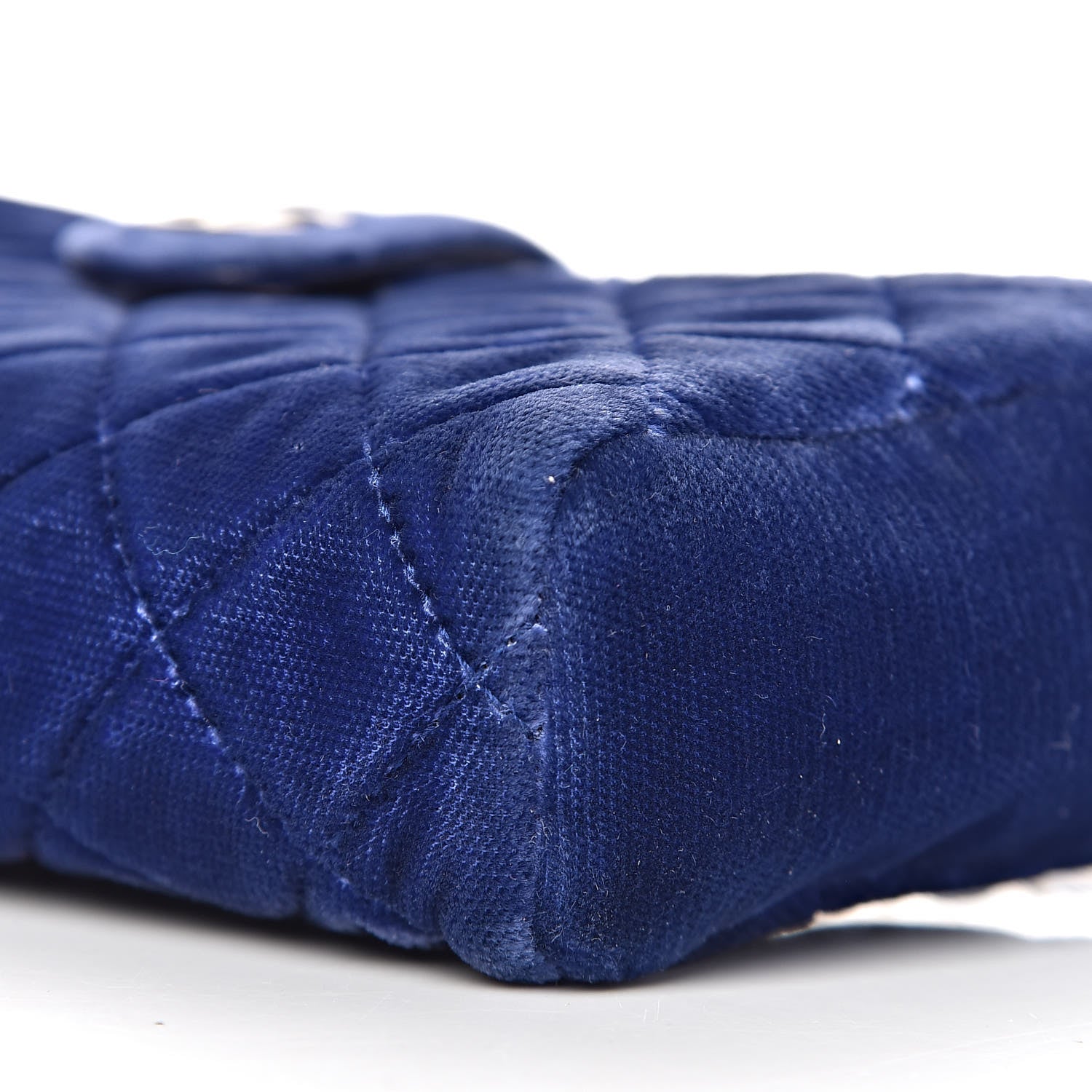 Chanel Velvet Quilted Mini Phone Holder Crossbody Bag Blue 12 of 12