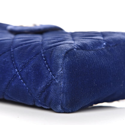Chanel Velvet Quilted Mini Phone Holder Crossbody Bag Blue 12 of 12
