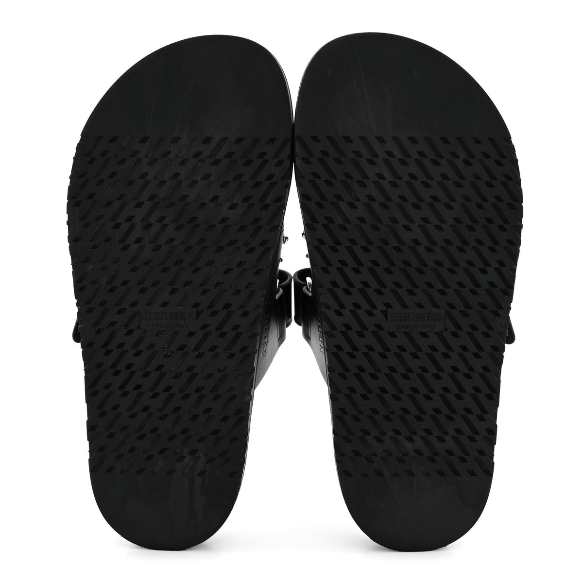 Hermes Calfskin Medor Studded Womens Chypre Sandals 37.5 Black 6 of 10