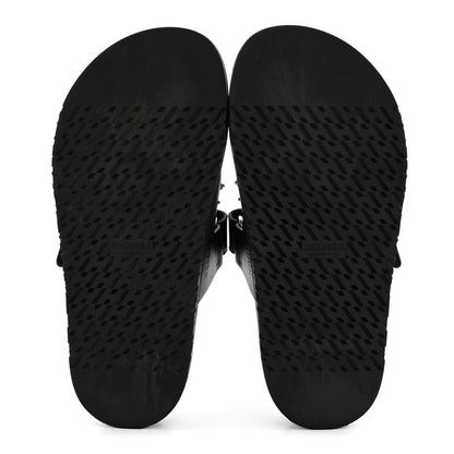Hermes Calfskin Medor Studded Womens Chypre Sandals 37.5 Black 6 of 10