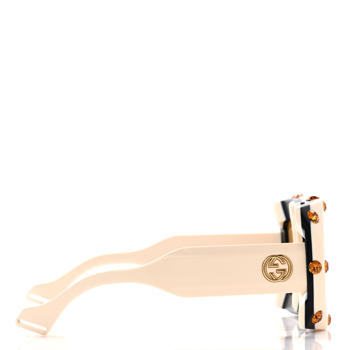 Acetate Crystal Oversize Sunglasses GG0481S White