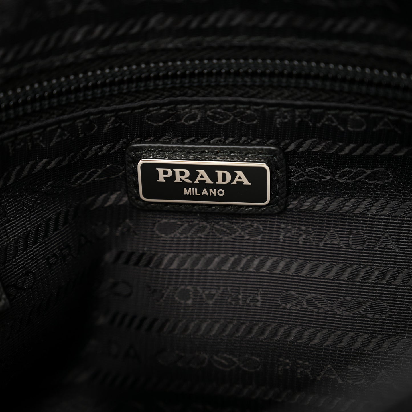 Tessuto Nylon Saffiano Wristlet Pouch Black