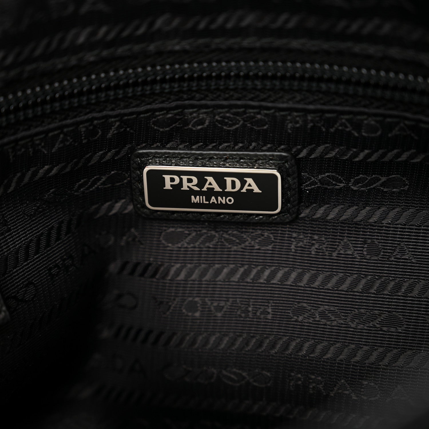 Prada Tessuto Nylon Saffiano Wristlet Pouch Black 5 of 6