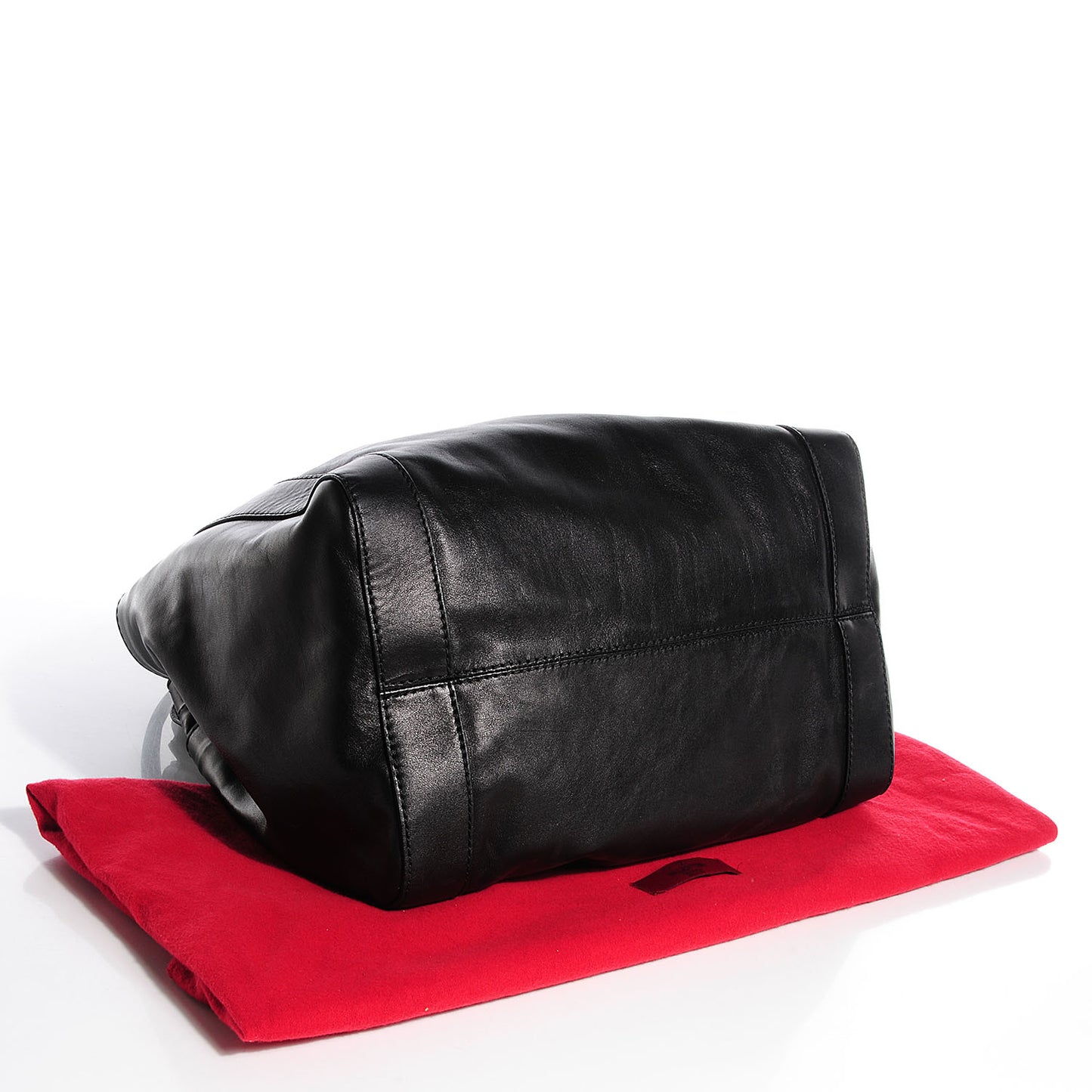 Nappa Double Pocket Bow Tote Black