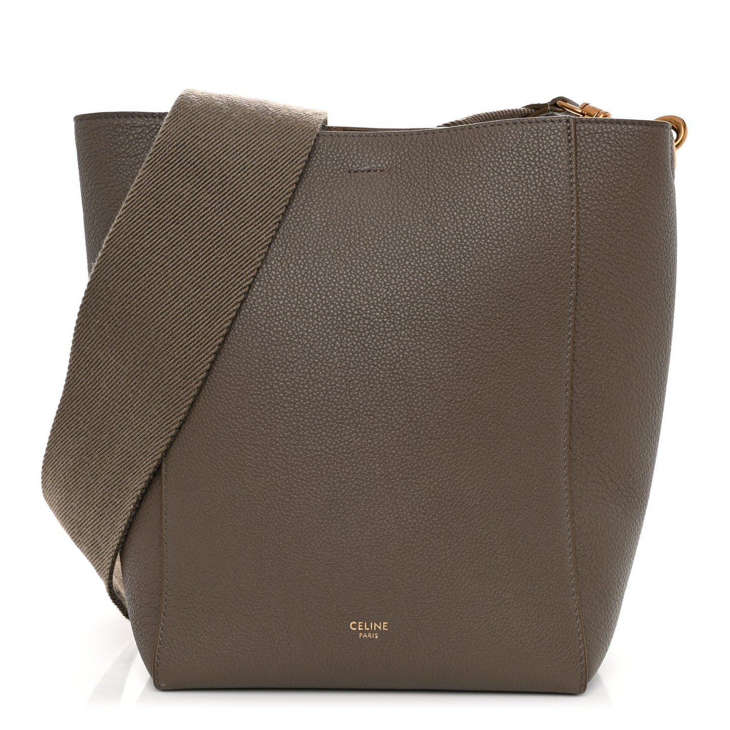Soft Grained Calfskin Small Sangle Bucket Bag Taupe