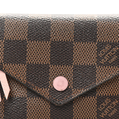 Louis Vuitton Damier Ebene Victorine Wallet Rose Ballerine 10 of 11